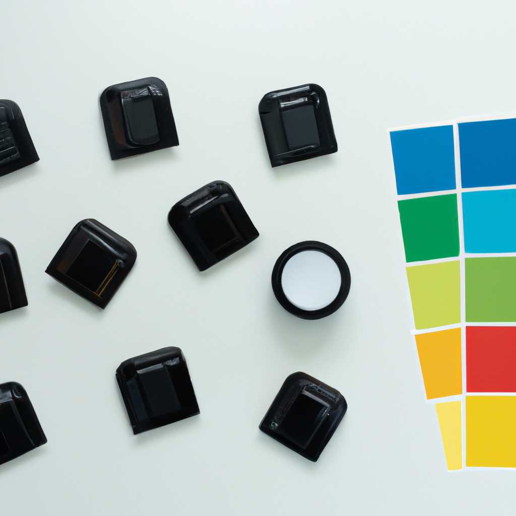 Top-down view of minimalist workflow: camera, lenses, color checker, calibration cards