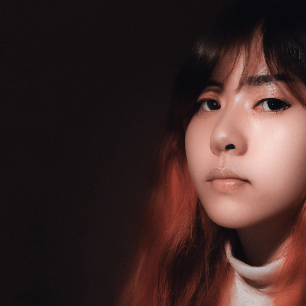 Studio portrait, minimalist light grading